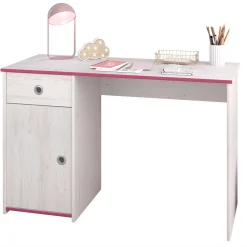 Schreibtisch Smoozy 121cm - weiß/rosa oder blau