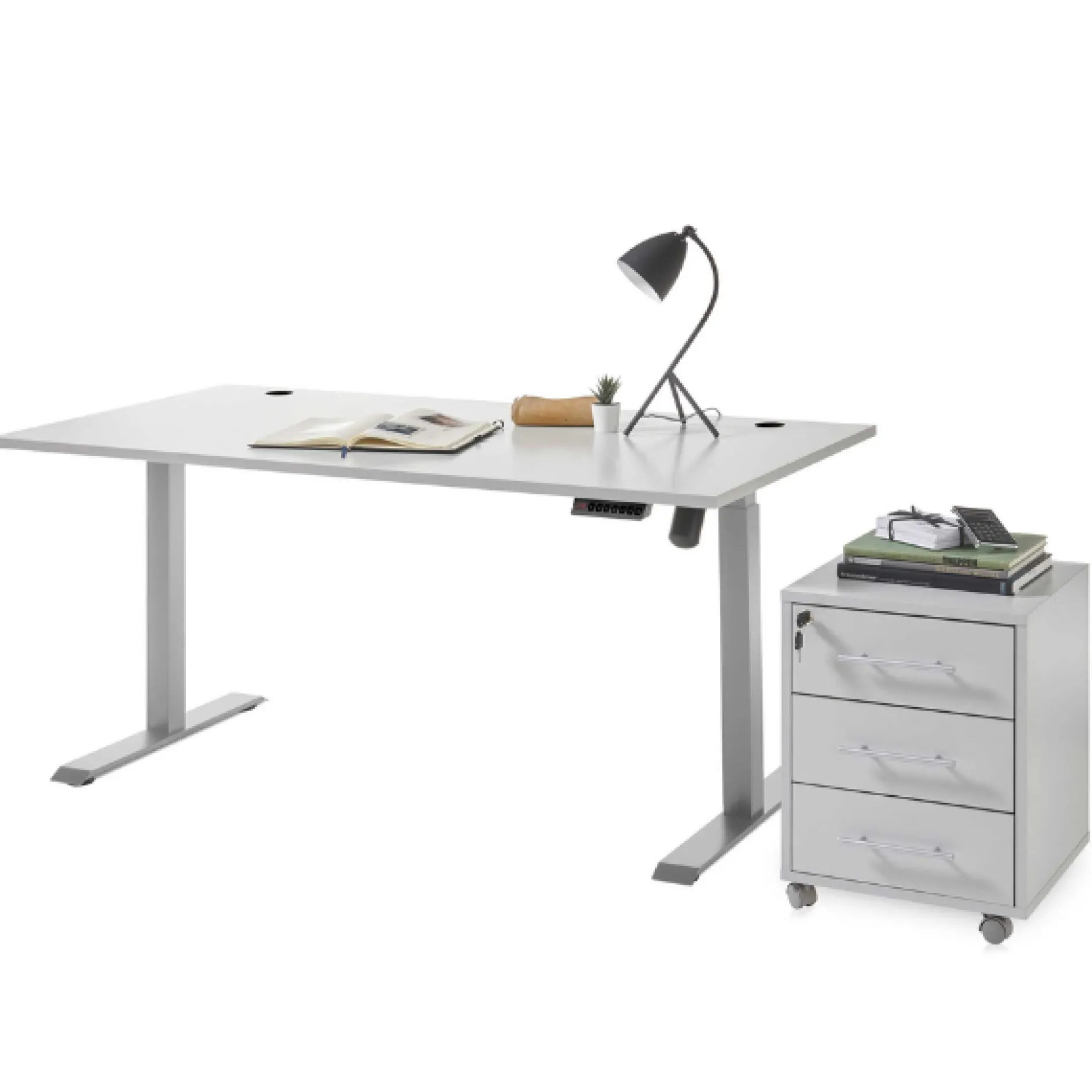 Schreibtisch Sonra mechanisch verstellbar - grau