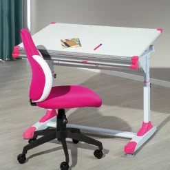 Schreibtisch Tamara mit kippbarer Tischplatte - Grün/Rosa