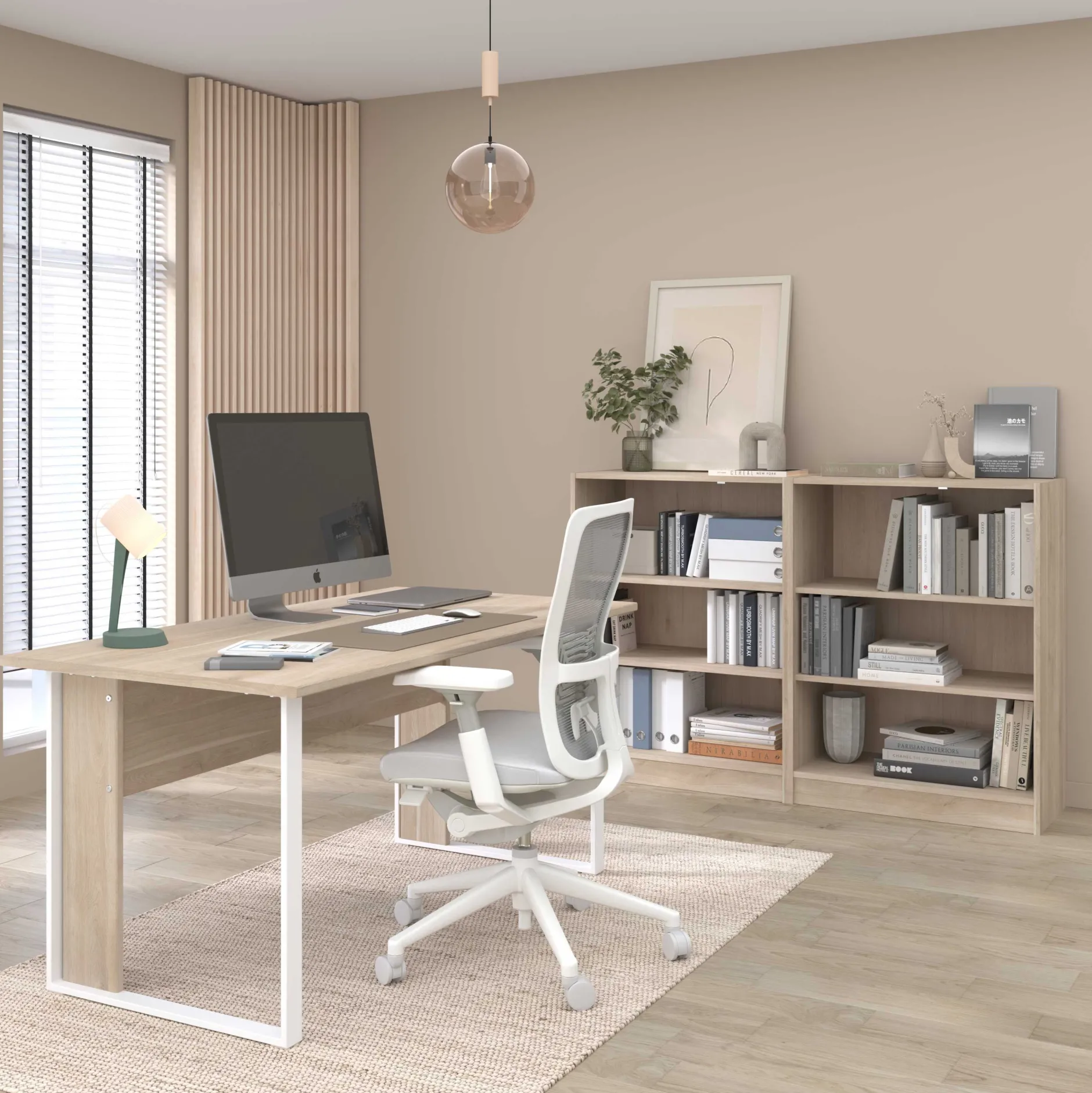 Schreibtisch The Office - 150x80x73cm - Eiche Dekor/Weiß