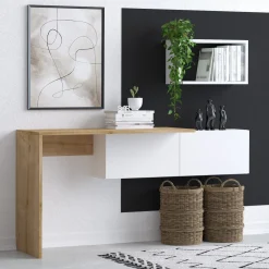 Schreibtisch Tiff - 100% MELAMINE - Weiß - 145 x 74 x 45 cm