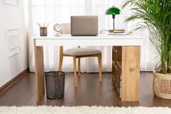 Schreibtisch Vesper - 100% MELAMINE - Weiß - 72 x 120 x 130 cm