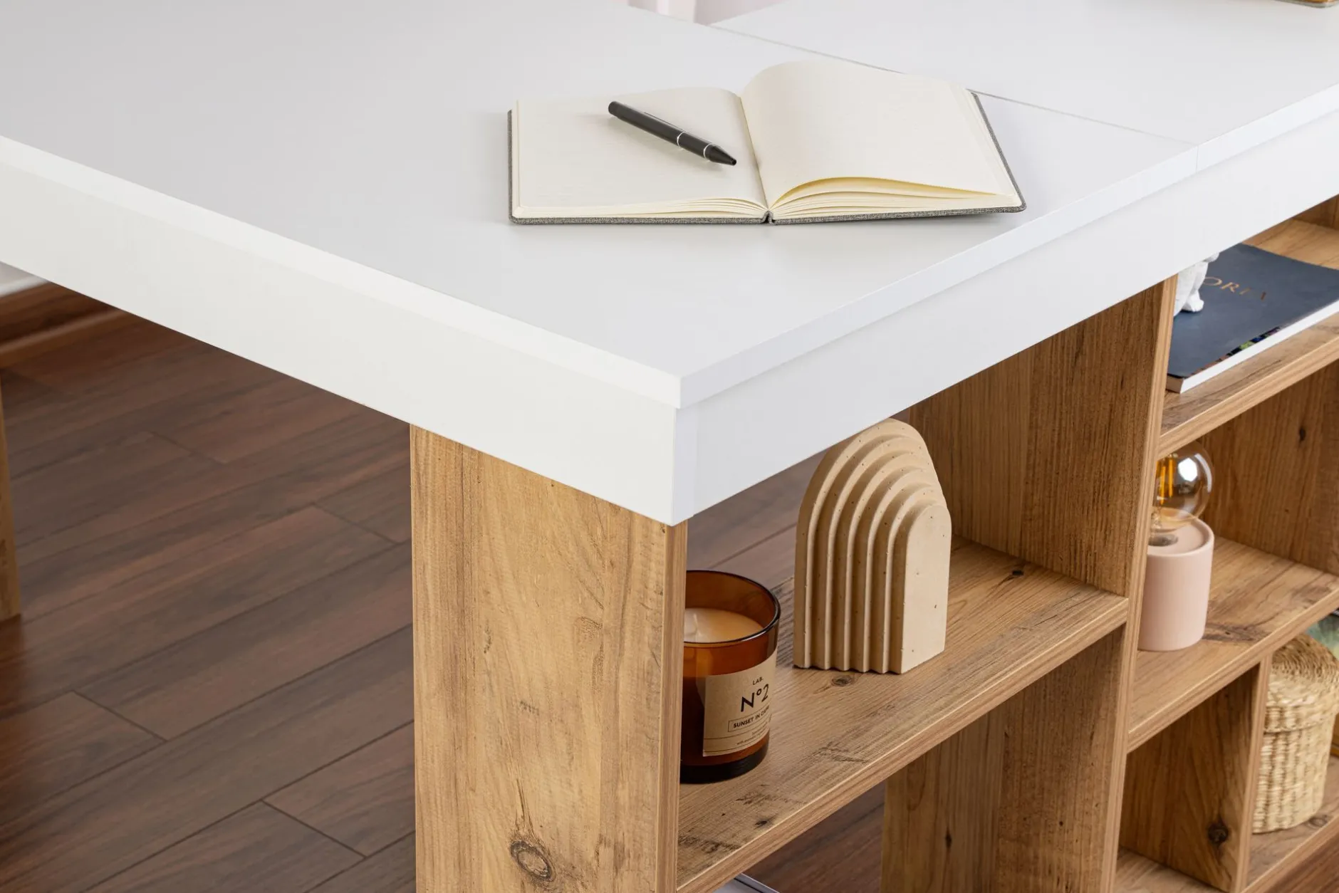 Schreibtisch Vesper - 100% MELAMINE - Weiß - 72 x 120 x 130 cm