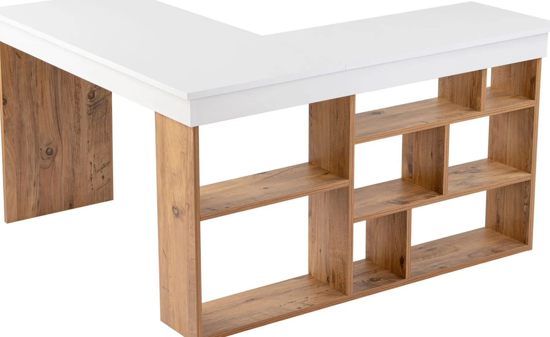 Schreibtisch Vesper - 100% MELAMINE - Weiß - 72 x 120 x 130 cm
