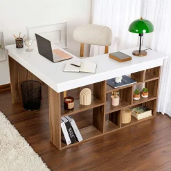 Schreibtisch Vesper - 100% MELAMINE - Walnuss - 72 x 120 x 130 cm