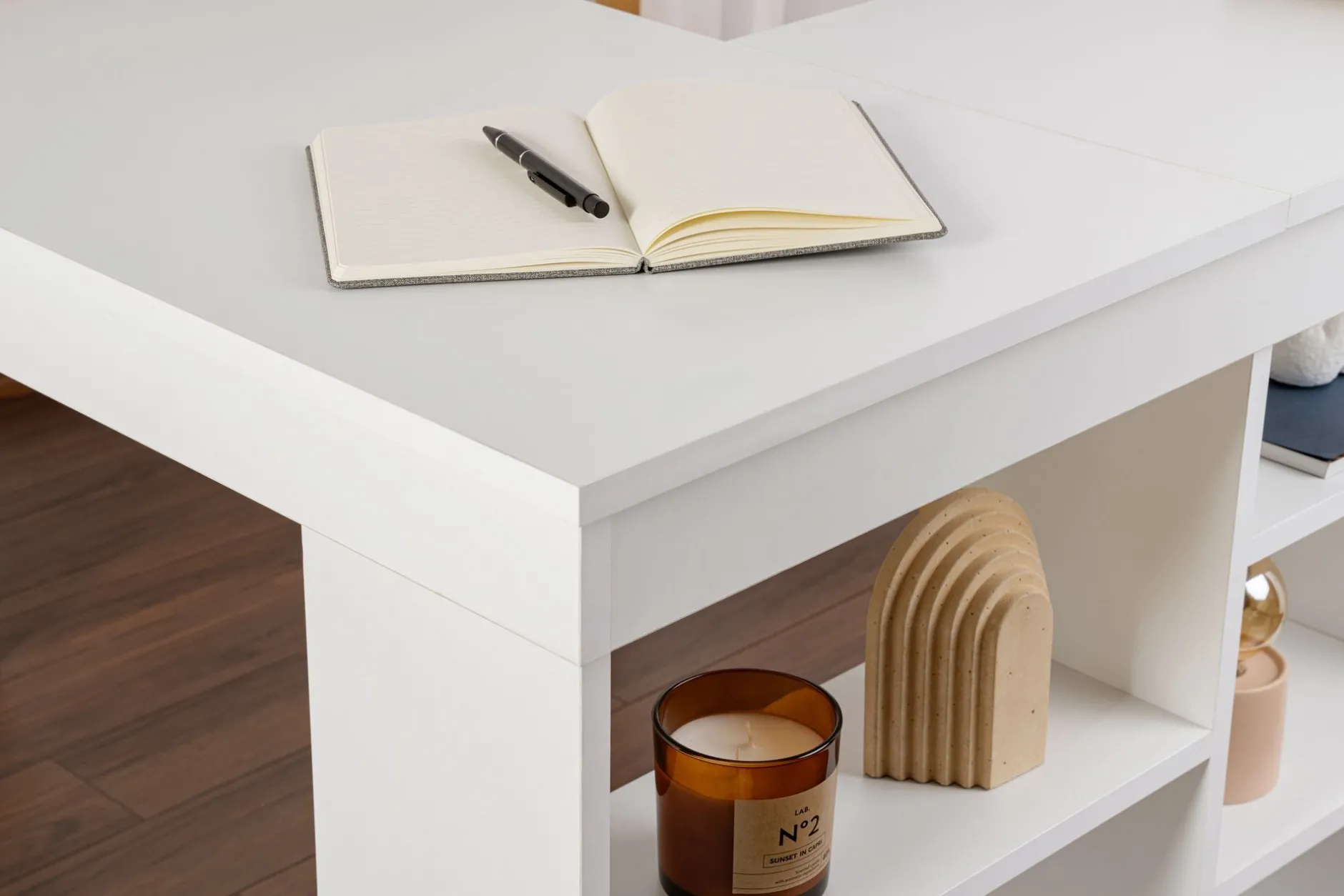 Schreibtisch Vesper - 100% MELAMINE - Naturweiß - 72 x 120 x 130 cm