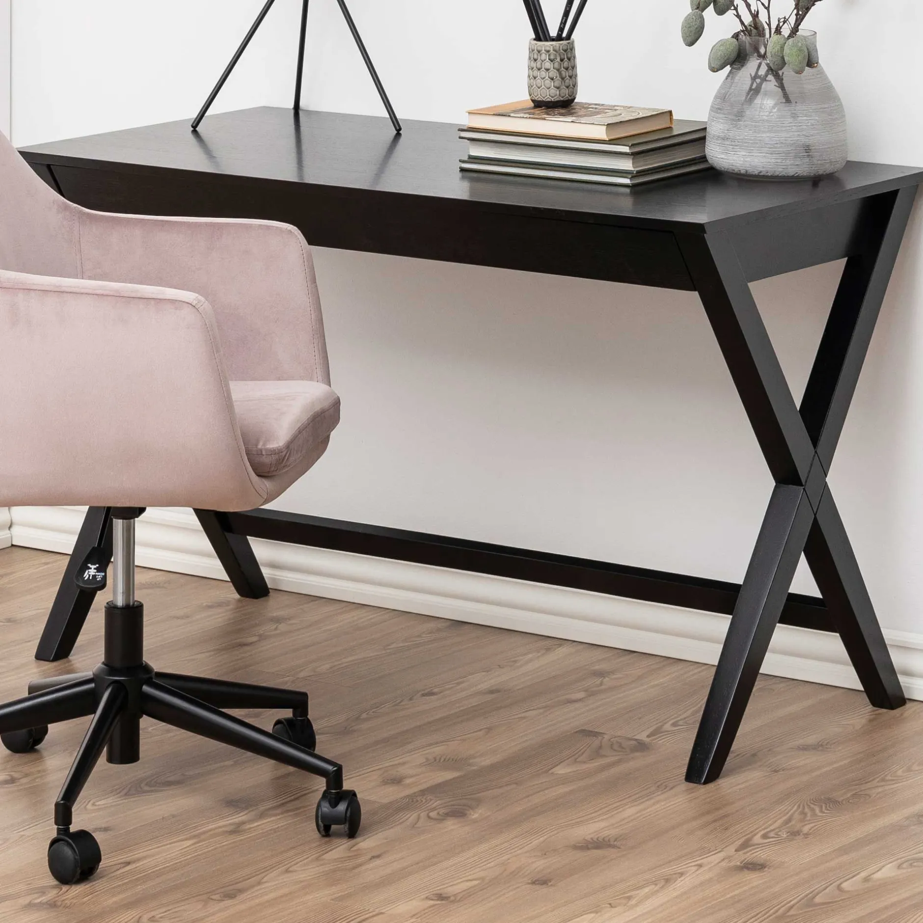 Schreibtisch Wami 120cm, 1 Schublade - schwarz