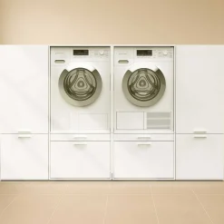 Schränke für Waschküche Linea - 233x67x142cm - 4 Türen und 2 Schubladen - weiß