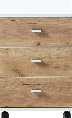 Schubladenblock Lloris 3 Schubladen - weiß/Eiche
