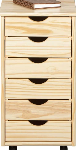 Schubladenelement Lena Holz auf Rädern - Kiefer