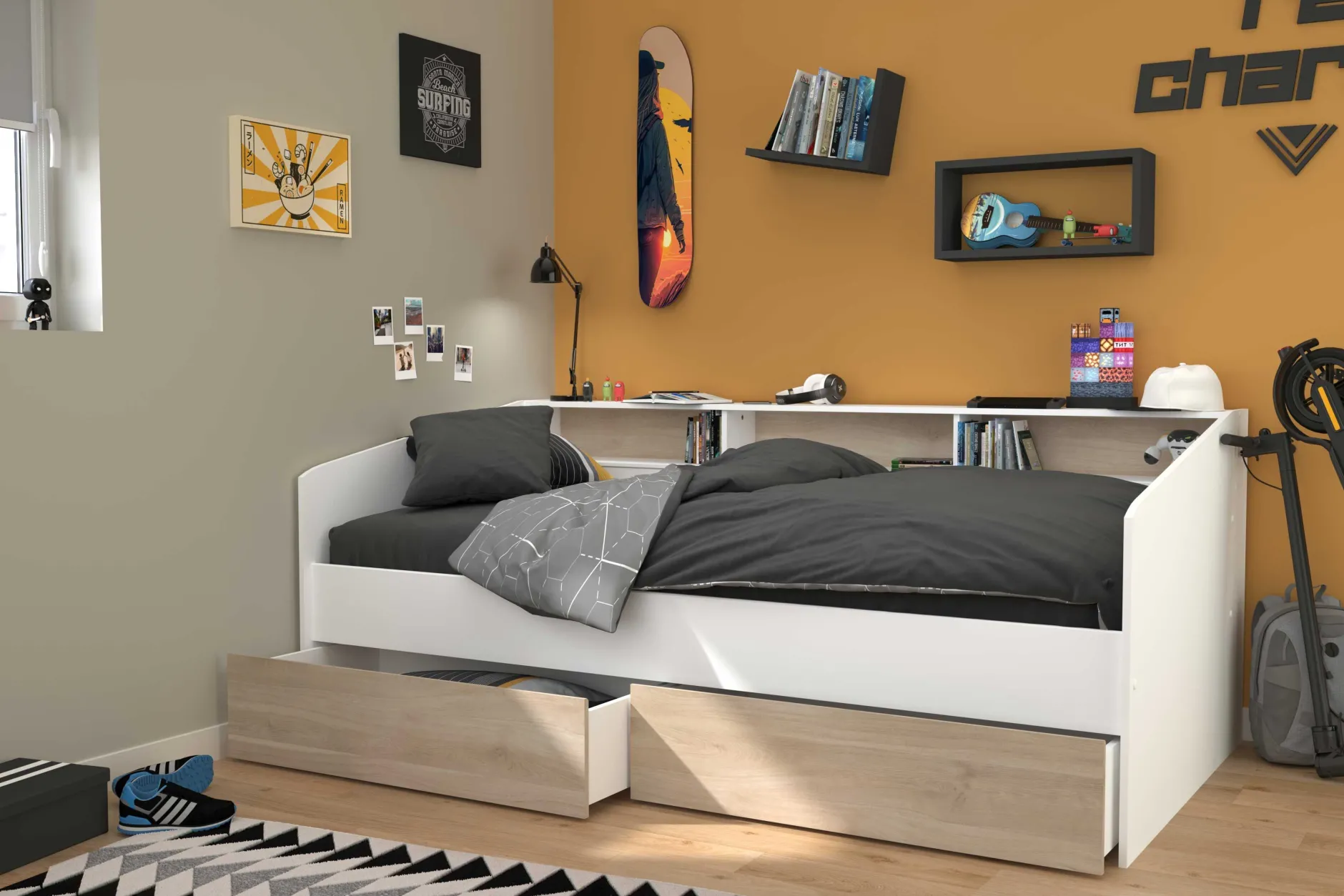 Schubladenset für Kinderbett Sleep - Eiche Dekor