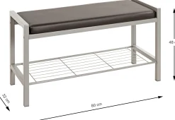 Schuhbank Steven - 80x32x48 cm - Kunstleder/Weiß