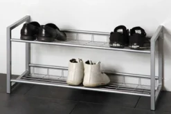 Schuhregal Leonore 80cm, 2 Fachböden - Aluminium