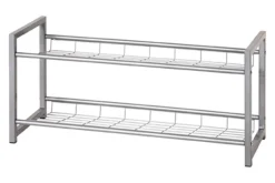 Schuhregal Leonore 80cm, 2 Fachböden - Aluminium