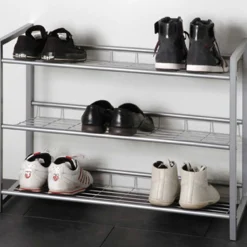 Schuhregal Leonore 80cm, 3 Fachböden - Aluminium