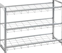 Schuhregal Leonore 80cm, 3 Fachböden - Aluminium