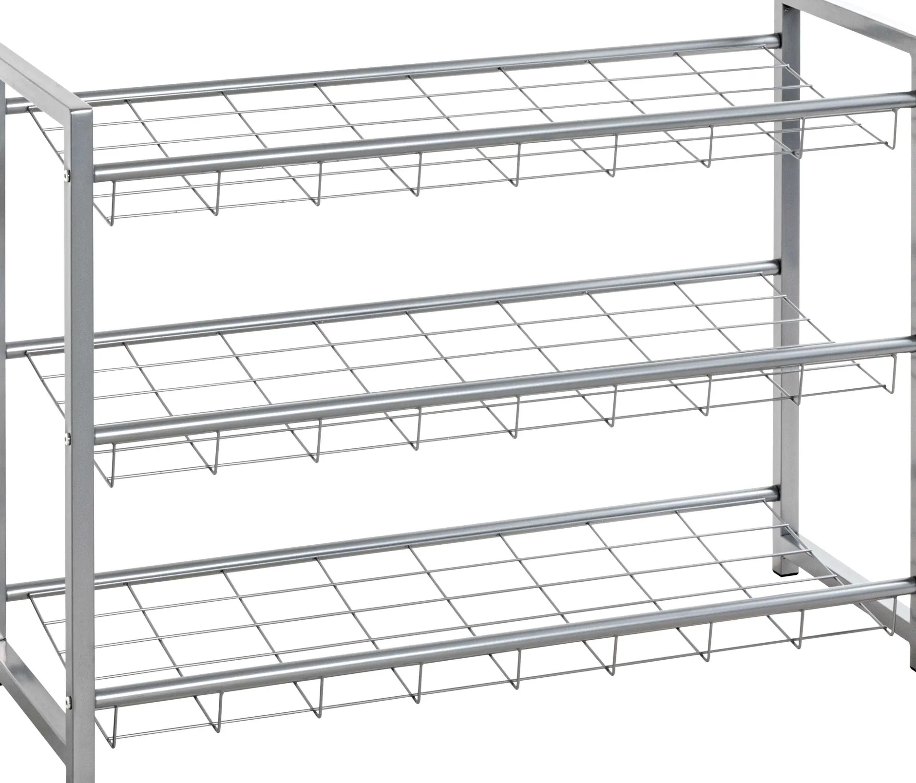 Schuhregal Leonore 80cm, 3 Fachböden - Aluminium