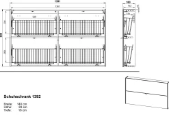 Schuhschrank Elton | 140 x 19 x 85 cm | Graphitgrau Design