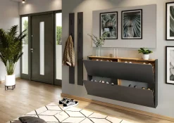 Schuhschrank Elton | 140 x 19 x 85 cm | Graphitgrau Design