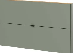 Schuhschrank Elton | 140 x 19 x 85 cm | Satingrünes Design