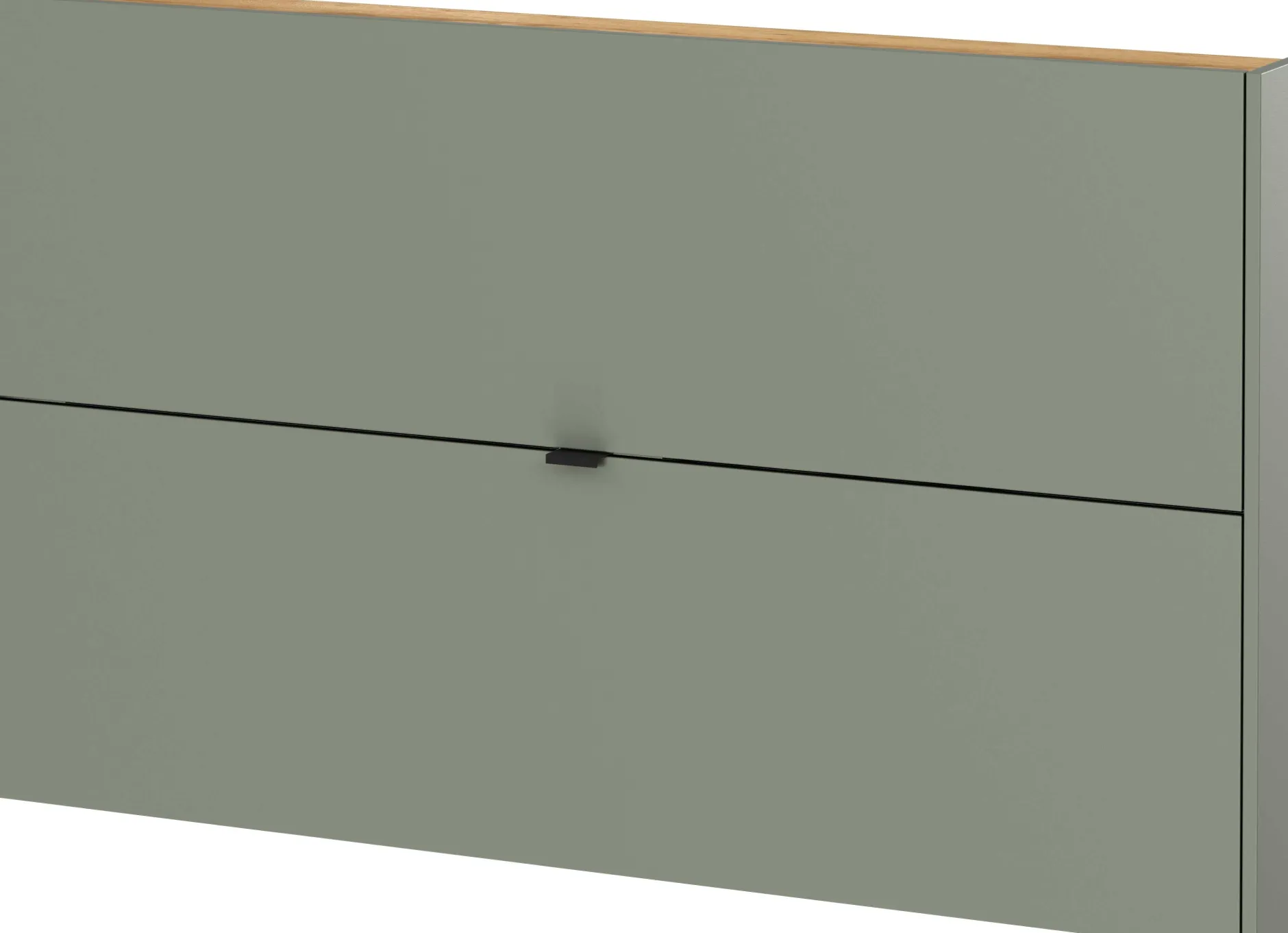 Schuhschrank Elton | 140 x 19 x 85 cm | Satingrünes Design