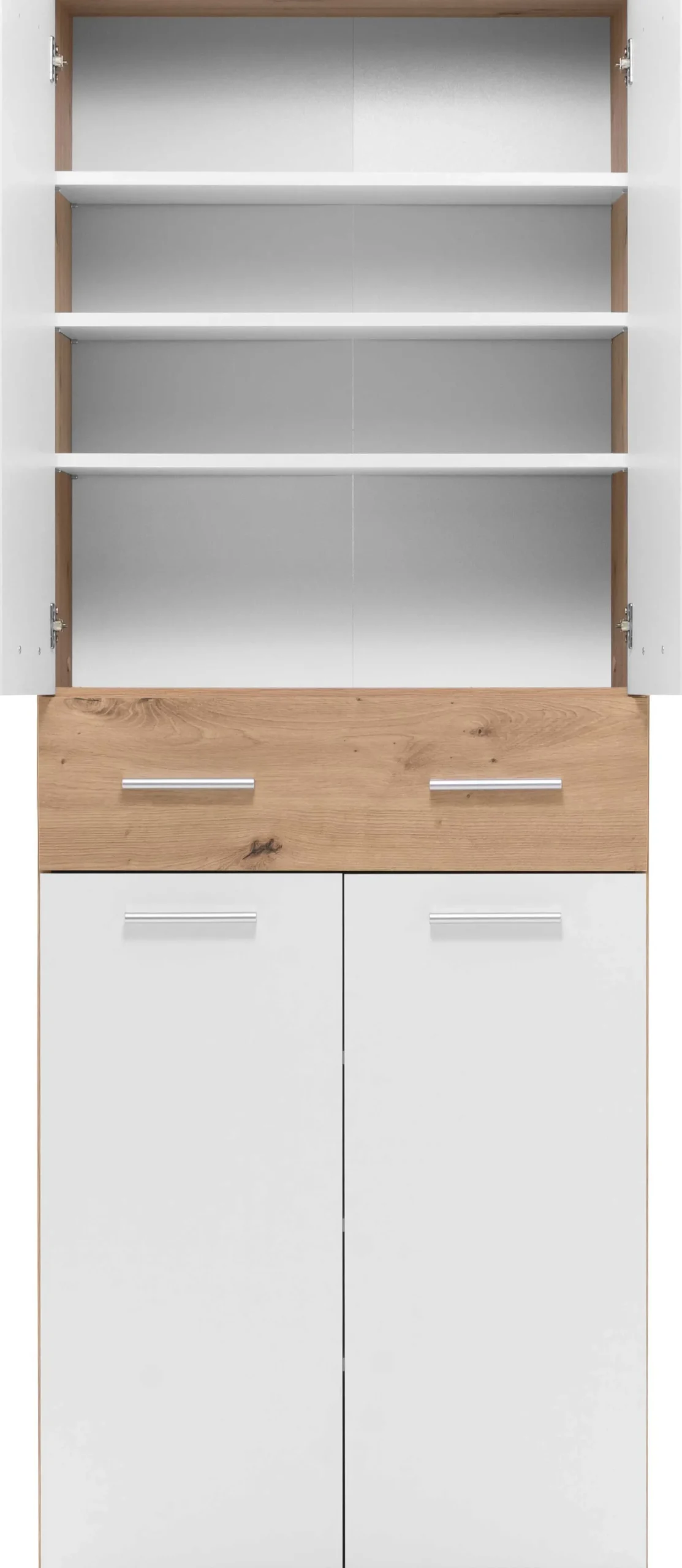 Schuhschrank Jakob 70cm 4 Türen und 1 Schublade - weiß/artisan oak