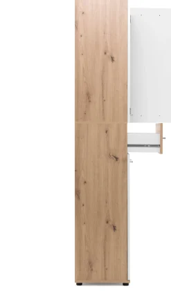 Schuhschrank Jakob 70cm 4 Türen und 1 Schublade - weiß/artisan oak