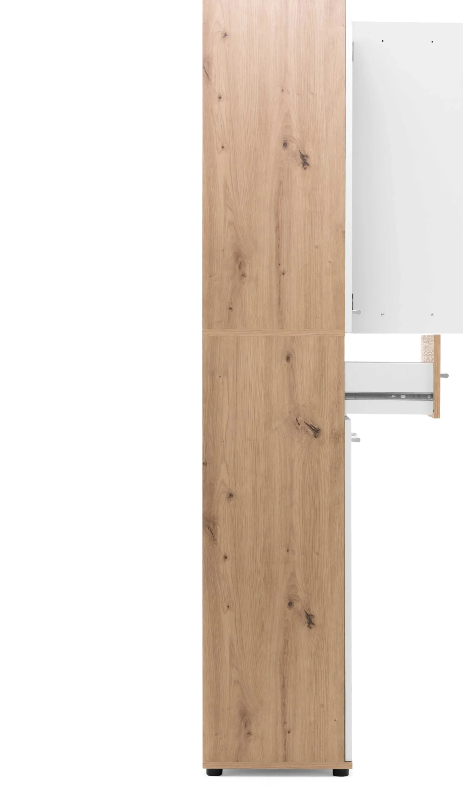 Schuhschrank Jakob 70cm 4 Türen und 1 Schublade - weiß/artisan oak