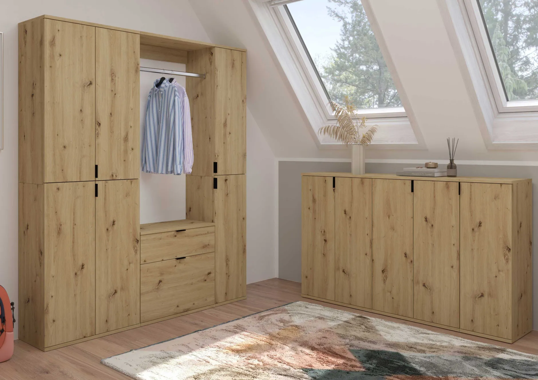 Schuhschrank Projekt X Emob - Artisan Oak - 61x99x34 cm - Naturholzoptik