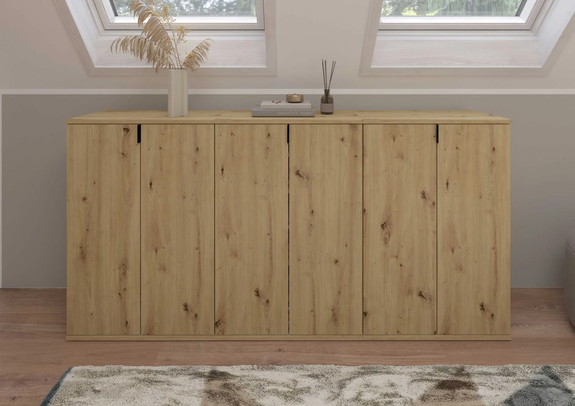 Schuhschrank Projekt X Emob - Artisan Oak - 61x99x34 cm - Naturholzoptik