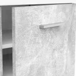 Schuhschrank Ravito - 80x35x102cm - 2 Türen - Betonoptik/Weiß