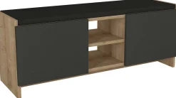 Schuhschrank Verly - 110x33x43cm - 2 Türen - Eiche Dekor/anthrazit