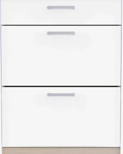 Schuhschrank Watson - 80x29x102cm - 2 Türen und 1 Schublade - weiß