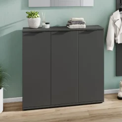 Schuhschrank Willian | 113 x 37 x 108 cm | Anthrazit-farbig