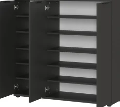 Schuhschrank Willian | 113 x 37 x 108 cm | Anthrazit-farbig
