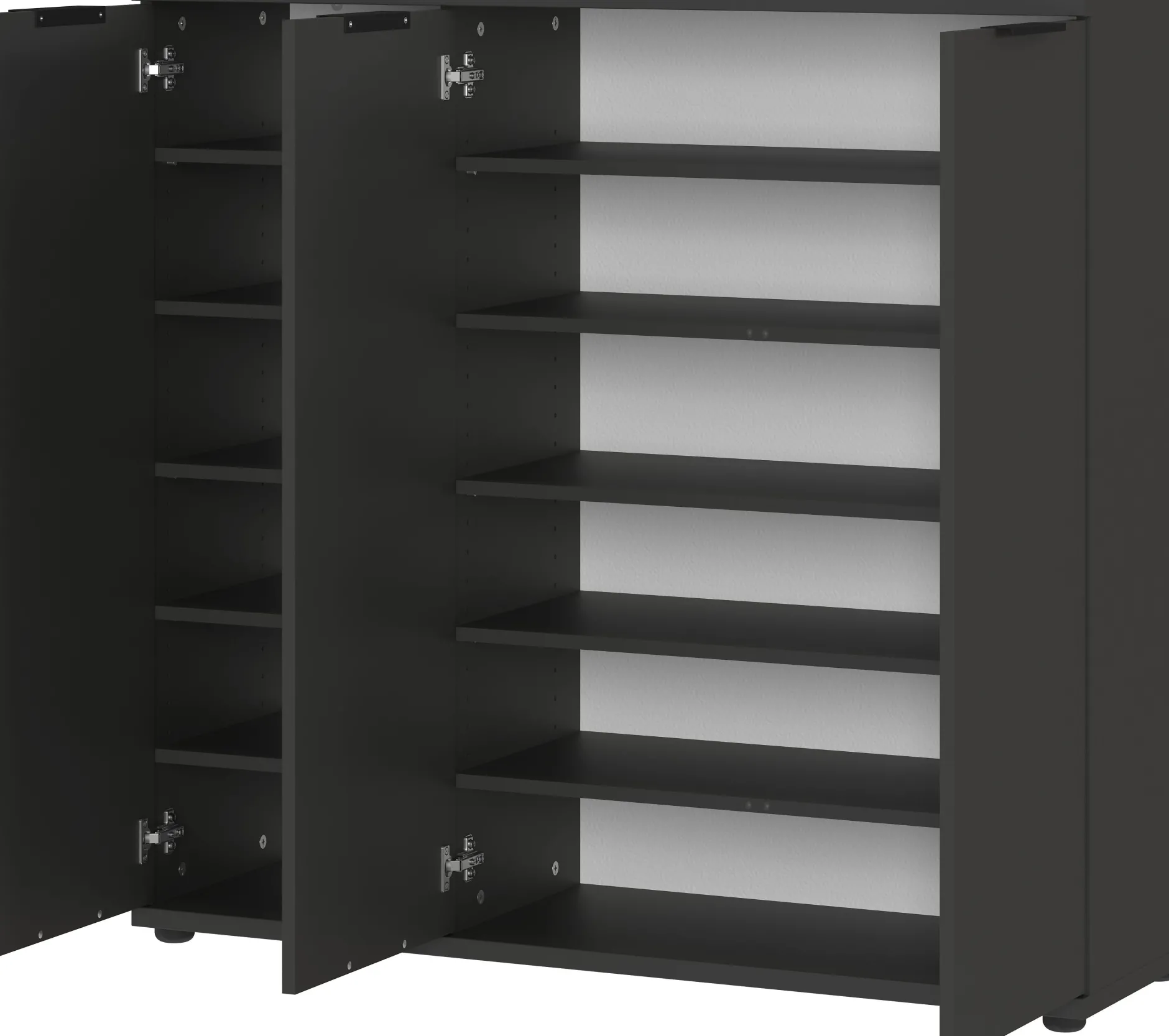 Schuhschrank Willian | 113 x 37 x 108 cm | Anthrazit-farbig
