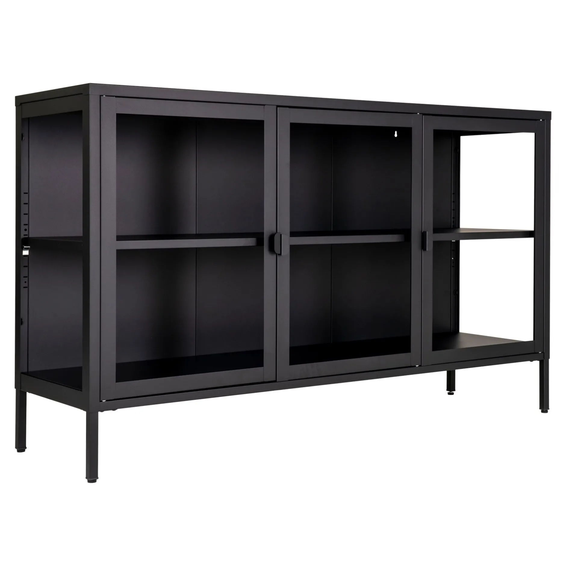 Schwarzes Brisbane Sideboard mit Glastüren