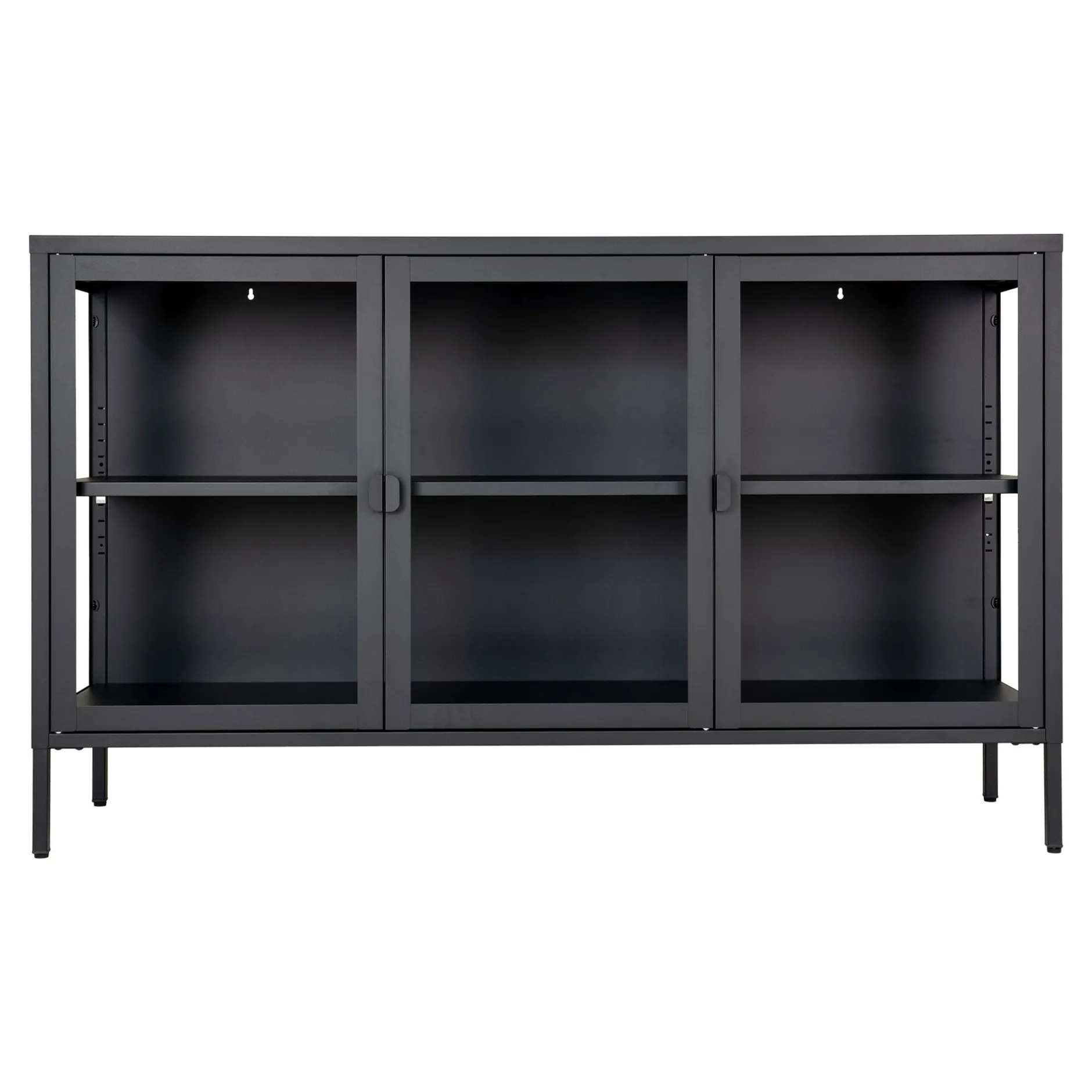 Schwarzes Brisbane Sideboard mit Glastüren
