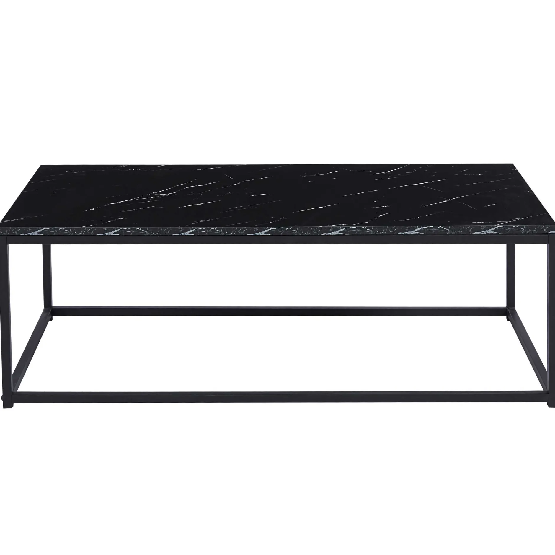 Schwarzes Marmordekor Couchtisch - Dallas | H-H 40 x B-L 120 x T-P 60 cm