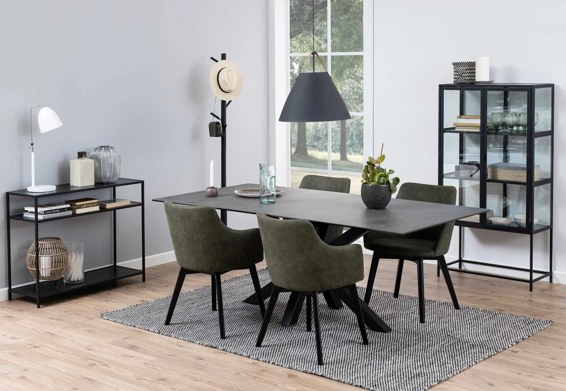 Seaford Rechteckiger Konsolentisch, Melaminharzbeschichtung Esche Schwarz, 100x35x79 cm".