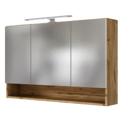 SefaBadezimmer : Spiegelschrank, Waschtischschrank, Säulenschrank - Eiche/Weiß