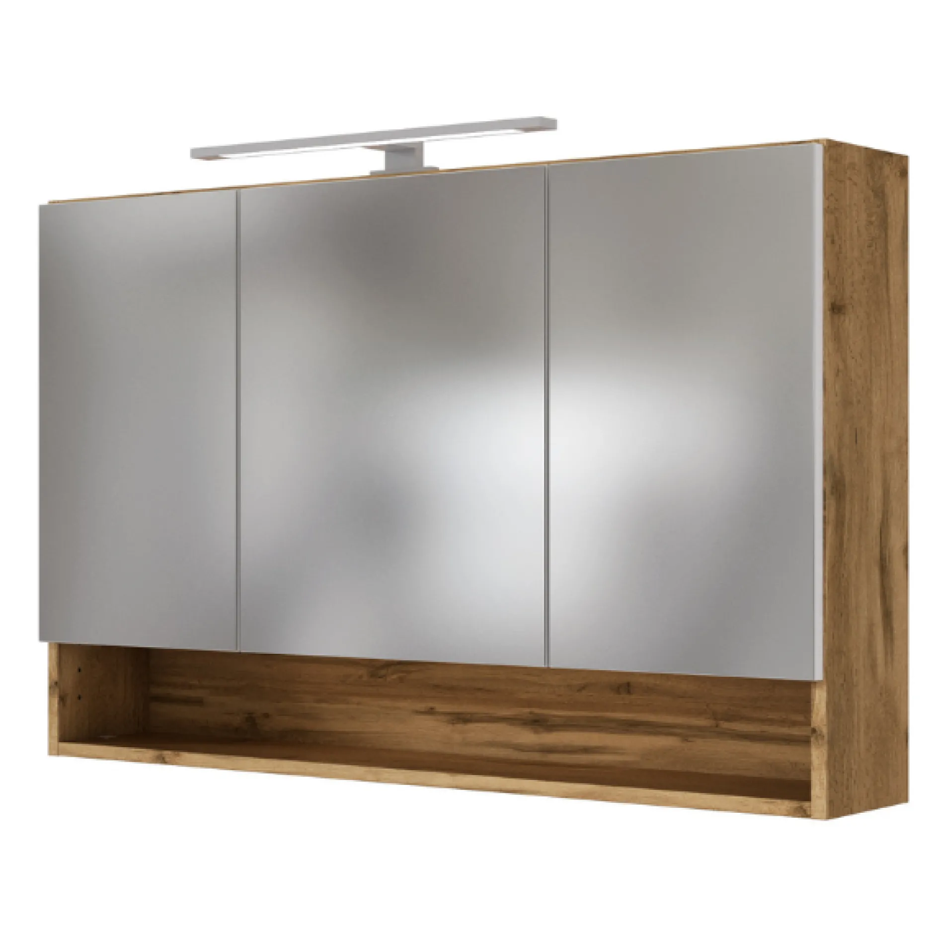 SefaBadezimmer : Spiegelschrank, Waschtischschrank, Säulenschrank - Eiche/Weiß