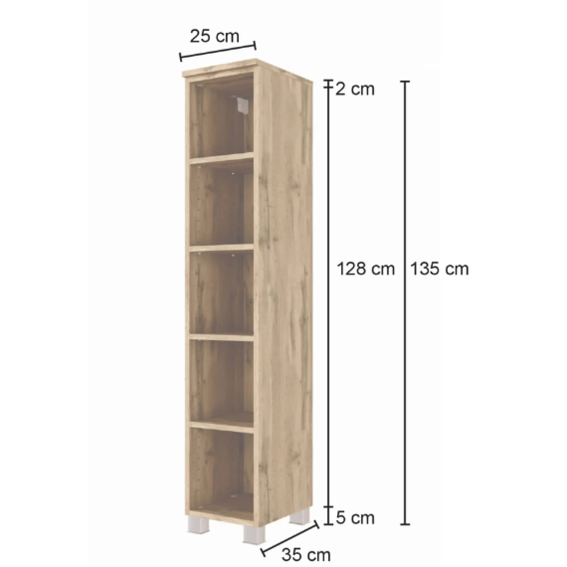 SefaBadezimmer : Spiegelschrank, Waschtischunterschrank, Regal - Eiche/Weiß
