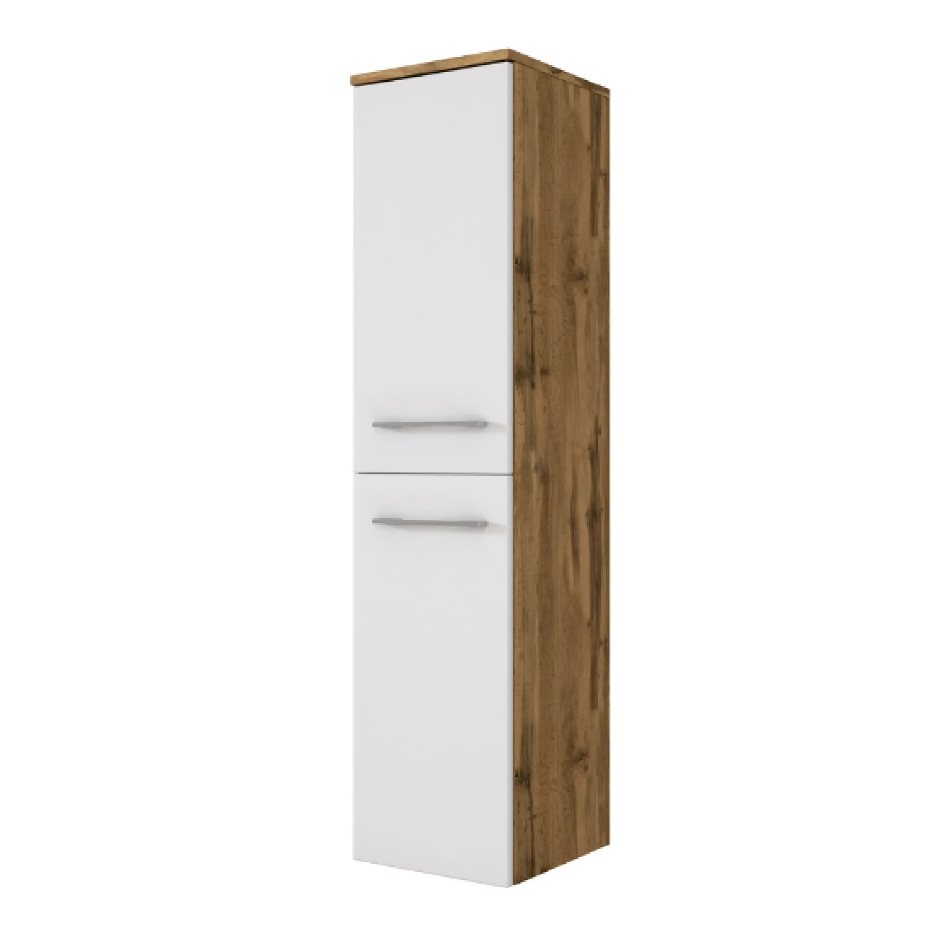 SefaBadezimmer : Spiegelschrank, Waschtischschrank, Säulenschrank, Regal - Eiche/Weiß