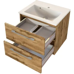 SefaBadezimmer : Spiegelschrank, Waschtischschrank, Säulenschrank - Eiche