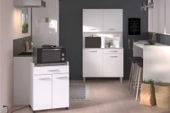 Seitenschrank mit Rollen Smoothy Weiß