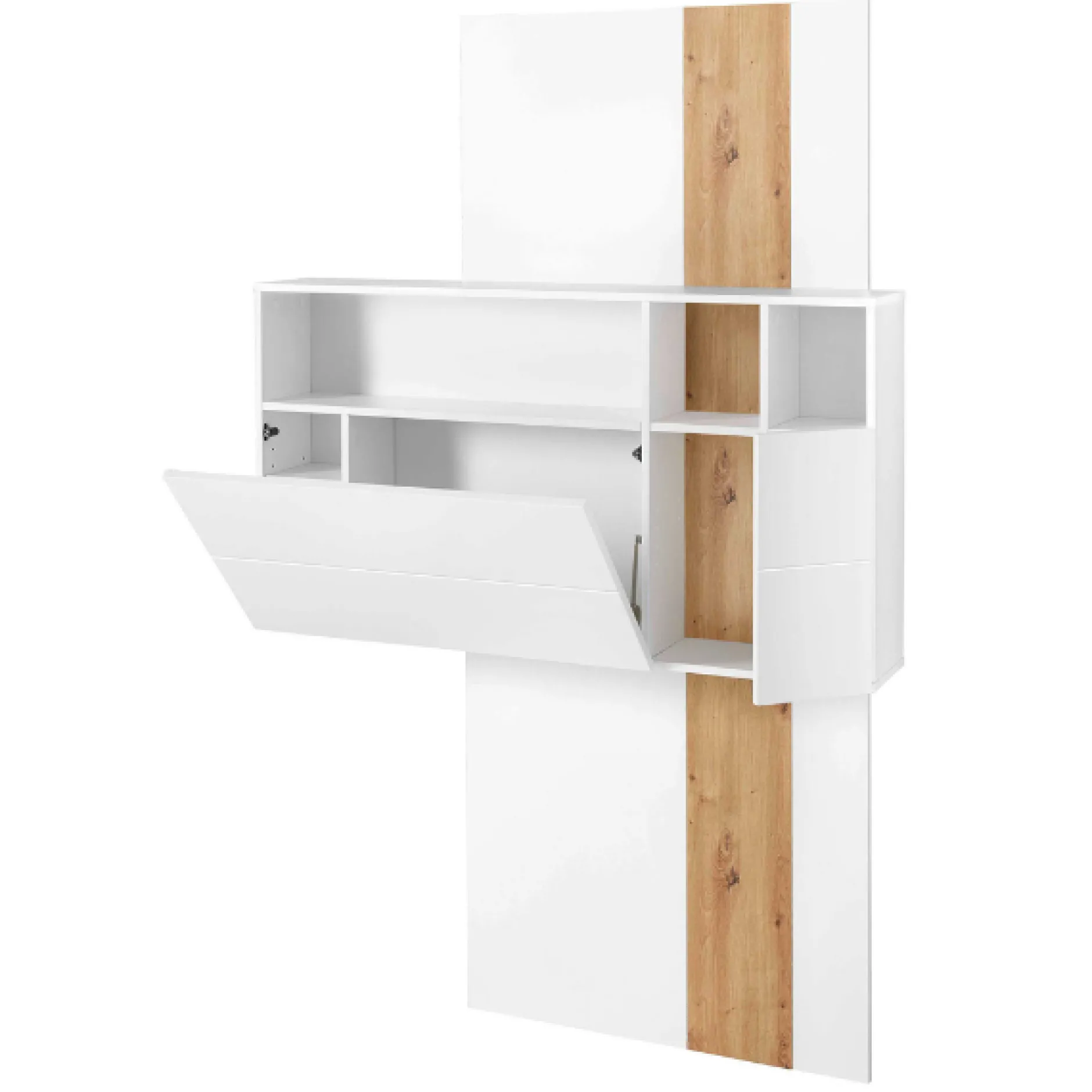 Sekretär Inovo 120cm 1 Tür - weiß/Eiche