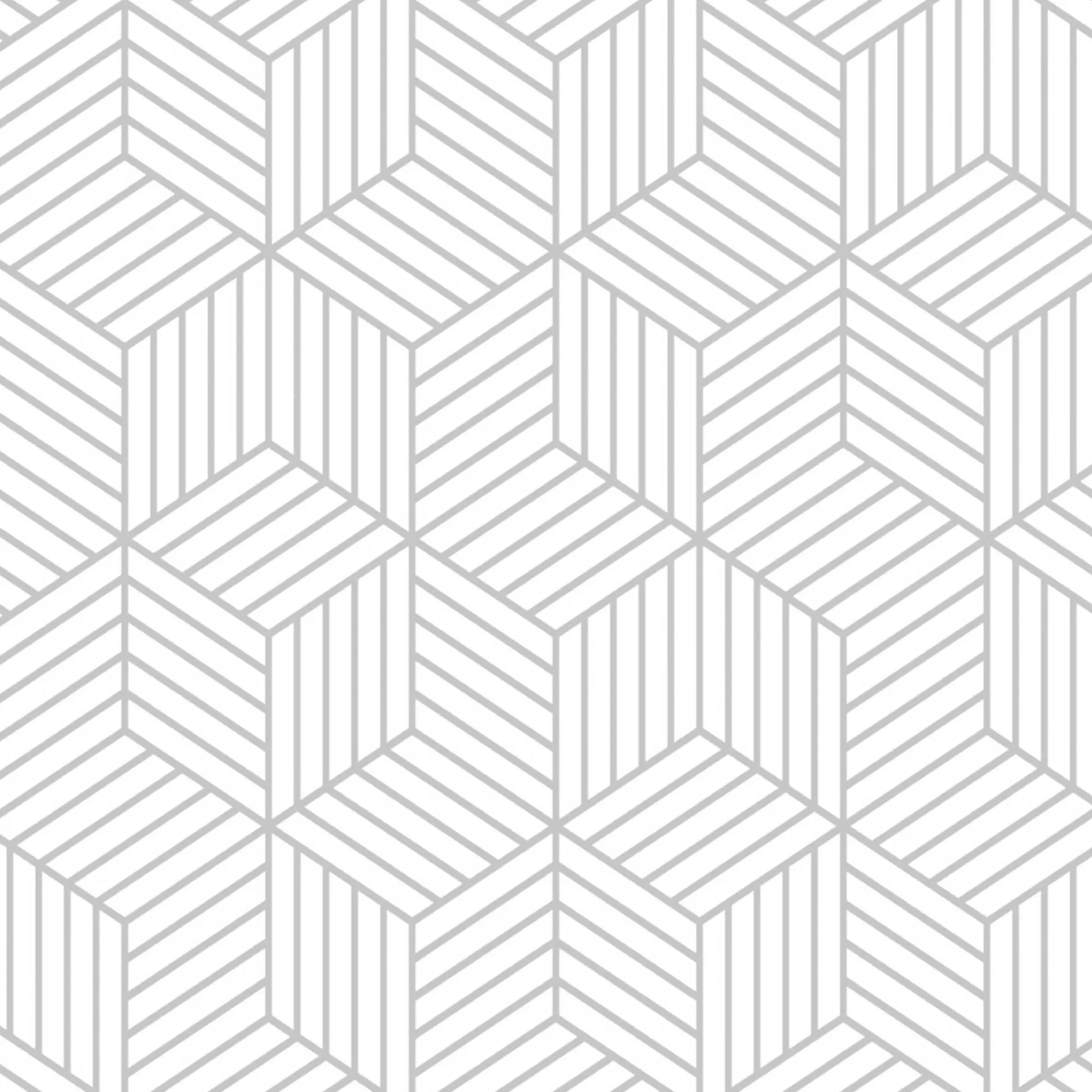 Selbstklebende Tapete Striped Hexagon - weiß/grau