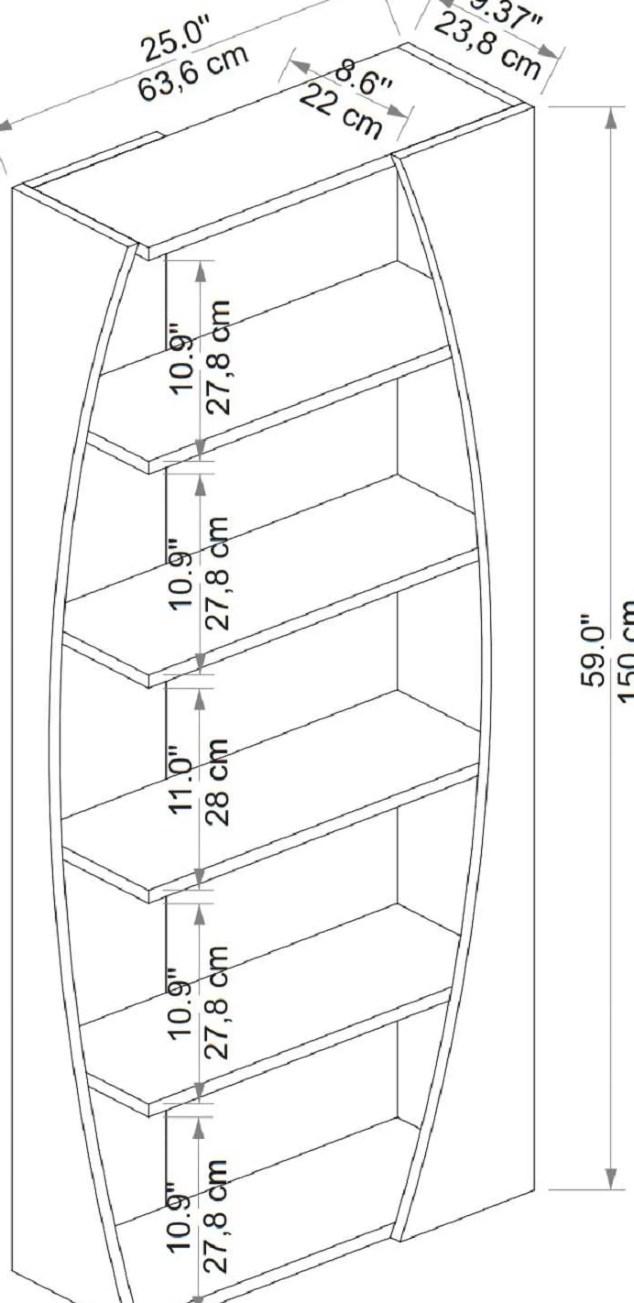 Selge Bücherregal | 100 % MELAMIN | Atlantische Kiefer, Weiß