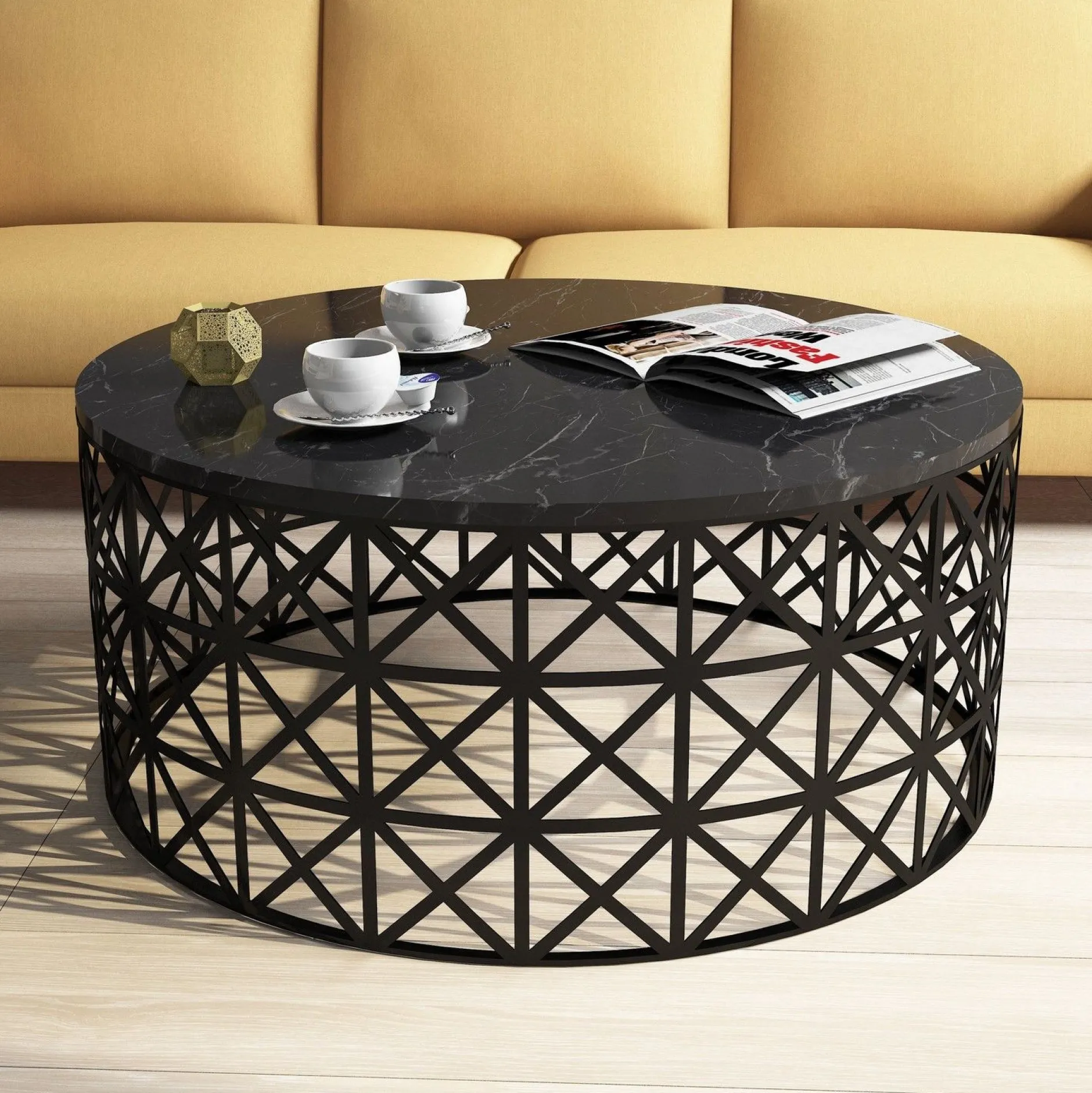 Selin Couchtisch | 100 % MELAMIN | Schwarz